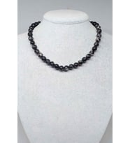 Varisit Taşı Siyah Kolye 8mm (Klipsli)