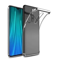 Xiaomi Redmi 8 Köşeleri Renkli Kamera Korumalı Şeffaf Kılıf (Gri)