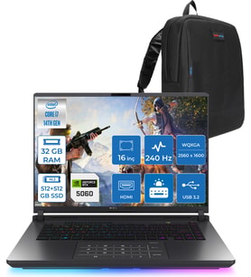 Asus Rog Strix G16 G615JMR-S5049 Intel® Core™ I7 14650HX 32GB 512GB SSD+512GB 8GB/RTX5060 Gddr7 115W 16 Inç 2,5k (2560 x 1600, Wqxga) 240Hz 3ms  Freedos Gaming Laptop WS5049F10+ZETTAÇANTA