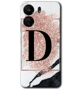 Xiaomi Redmi 13C Kılıf HD Desen Baskılı Kılıf - Pembe Mermer Desenli D Harfi