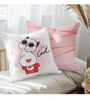 eJOYA Havalı Kedi Tasarımlı 2'li Yastık İçi Ve Kırlent Kılıfı 45cm 113544