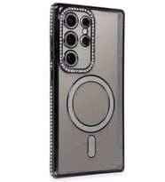 Newface Samsung Galaxy S24 Ultra Kılıf Joke Simli Magneticsafe Kılıf - Siyah