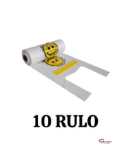 Rulo Poşet Küçük Boy 10 Rulo Gülenyüz Baskılı Poşet Hışır Atlet Poşet Market Manav Poşeti