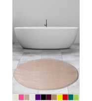 Elite Vizon 150x150 cm Yuvarlak Peluş Banyo Halısı Kaymaz Taban Banyo Paspası