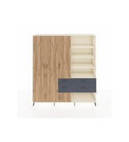 Hyperion Dolap 14 Raflı 4 Çekmeceli 4 Kapaklı 220x44x243 Aytaşı-Çam/Antrasit