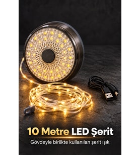 Led Kamp Lambası Dairesel Aydınlatma Yüzeyli Ve Şeritli