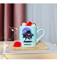 Batman Tasarımlı Kişiye Özel Yeşil Türk Kahvesi Fincanı