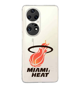 Huawei P50 Pro Uyumlu Kapak Miami Heat Tasarımlı Şeffaf Silikon Kılıf
