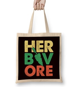 Herbivore Vegetables Vegan Vegetarian Veganism Veggie Food Bez Çanta Uzun Saplı