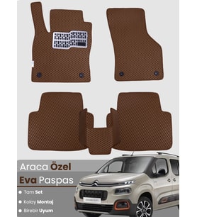 CİTROEN BERLİNGO (2018-2024) Uyumlu EVA Paspas Tam Set–Araca Özel,Su Geçirmez,Kolay Montaj