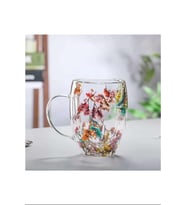 Organik Çiçekli Borosilikat Bardak 350 Ml. Royaleks-BRD-150 BH