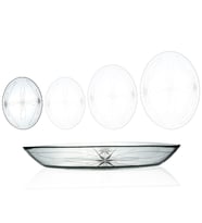 Decocia 2 Adet 25cm Oval Cam Salata Sunum Tabağı Mira Desenli