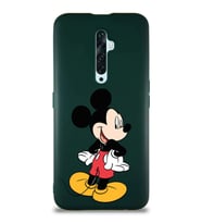 Oppo Reno 2Z Soft Premier Kapak Mickey Mouse-D Tasarımlı Silikon Kılıf - Yeşil (Şeffaf)