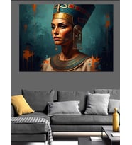 Antik Mısır Kraliçesi Nefertiti Portresi Dekoratif Kanvas - Mdf Ahşap Tablo