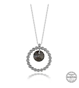 Swarovski Crystal Taşlı Halka Gümüş Kadın Kolye