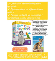 Premium Eğitici Çocuk Gelişimi Eğlenceli Öğrenme Dokun Hisset Tanı Yavru Hayvanlar Eğitim Kartları