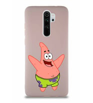 Xiaomi Redmi Note 8 Pro Soft Premier Kapak Patrick Yıldız Tasarımlı Silikon Kılıf - Pudra (Şeffaf)