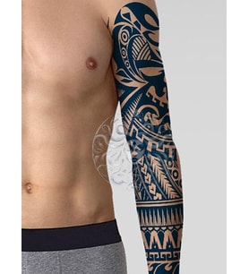 GZQB-020 YARI KALICI ETNİK DESEN KOL DÖVMESİ-TATTO