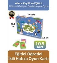 Yeni Seri Aile Eğitici Öğretici Eğlenceli Renkli Türkçe İngilizce İkili Hafıza Oyun Kartı-108 Kart