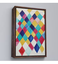 Çerçeveli Elmaslarla Renk Çalışması Tablo - Vasily Kandinsky (Beyaz)