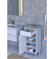 Eliusta Rose 40 cm Beyaz 1 Çekmeceli Banyo Mutfak Dolabı 4 Bölmeli 3 Raflı Çok Amaçlı Dolap 40x88x32,5 cm