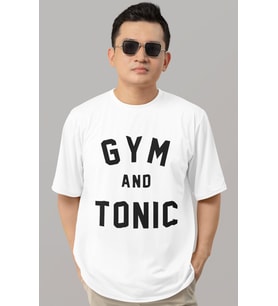 Tasarım Gym And Tonic Sporcu Fitness Bodybuilding Baskılı Unisex Oversize Tişört