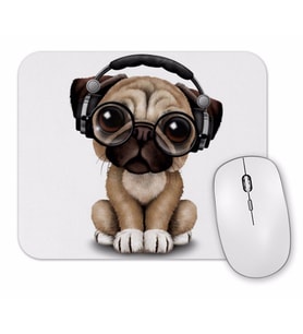Muzik Pug Köpek Mouse Pad.jpg