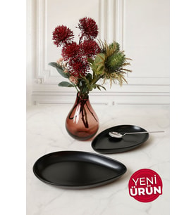Keramika Mat Siyah Serenity Kayık Tabak 24 Cm 2 Adet 956 Siyah