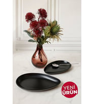 Keramika Mat Siyah Serenity Kayık Tabak 24 Cm 2 Adet 956 Siyah