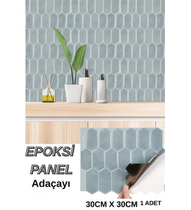 30cm×30cm Adaçayı Epoksi 1 Adet 3D Yapışkanlı Duvar Paneli Kağıdı Sticker Mutfak Banyo Salon Ofis