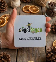 Kişiye Özel Diyetisyen Bardak Altlığı Tıp Bayramı Hediyesi (Beyaz)