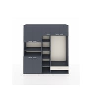 Hyperion Dolap 11 Raflı Tek Çekmeceli 7 Kapaklı 220x44x243 Antrasit-Antrasit/Aytaşı