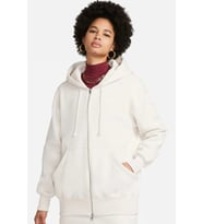 Nike Sportswear Phoenix Fleece Oversized Hoodie Full Zip Bol Kesim Kapüşonlu Kadın Sweatshirt Krem