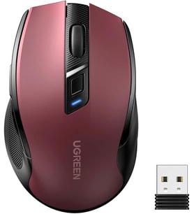 4000 DPI Ergonomik Sessiz Kablosuz Optik Mouse, Kırmızı, 25752