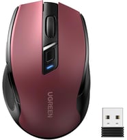 4000 DPI Ergonomik Sessiz Kablosuz Optik Mouse, Kırmızı, 25752