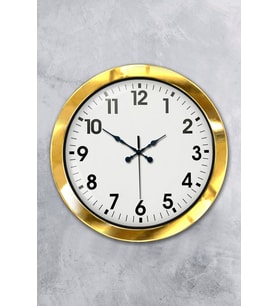36 cm Gold Metal Standart Duvar Saati