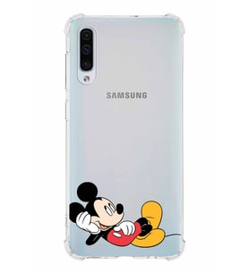 Samsung Galaxy A50s  Köşe Korumalı Antişok Kapak Mickey Mouse Tasarımlı Şeffaf  Kılıf