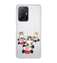 Xiaomi Mi 11T - 11T Pro Uyumlu Kediler Araba Tasarımlı Şeffaf Telefon Kılıfı