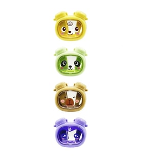 MİKRO MK-8152 ÇİFT KAPAKLI HAPPY FRIENDS ÇİFT DELİKLİ HAZNELİ KALEMTIRAŞ -TEKLİ