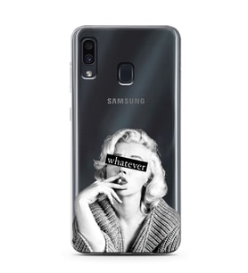 Samsung Galaxy A20/A30 Uyumlu Marilyn Monroe Desenli Şeffaf Telefon Kılıfı