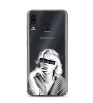 Samsung Galaxy A20/A30 Uyumlu Marilyn Monroe Desenli Şeffaf Telefon Kılıfı