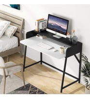 Zİzuva Tasarım Monitör Raflı Ergonomik Beyaz Çalışma Masası