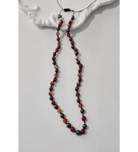 SERTİFİKALI 6 MM AKİK, HEMATİT DOĞALTAŞ KOLYE