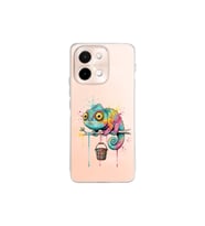 Vivo Y28 ile Uyumlu Splash Bukalemun Tasarımlı Şeffaf Silikon Kılıf