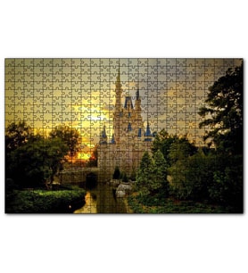 Cakapuzzle Masallar Ülkesi Şatosu ve Günbatımı  Puzzle Yapboz MDF (Ahşap) (120 Parça)
