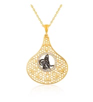 Gümüş Gold Tuğra Bayan Kolye