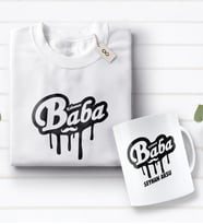 BK Gift Kişiye Özel Kahraman Baba Tasarımlı Beyaz Tişört ve Kupa Seti-1 (Model 1)