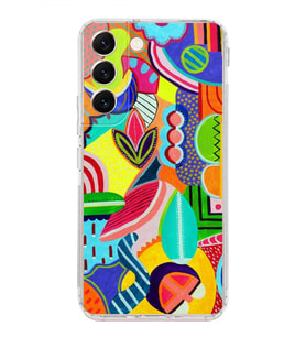 PrintiFy Samsung Galaxy S22 ile Uyumlu 1mm Slim Fit Retro Colors 6 Baskılı Şeffaf  Kılıf