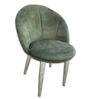 Sandalye 12473 GÜNEŞ Dökme Sünger Model Metal Nikelaj 1ad Babyfac kumaş El yapım (Yeşil Gümüş)