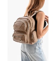 Suni Deri Kadın Sırt Çantası 38*28 Cm Mega Bag Günlük Kullanıma Uygun Çok Cepli İçi Astarlı